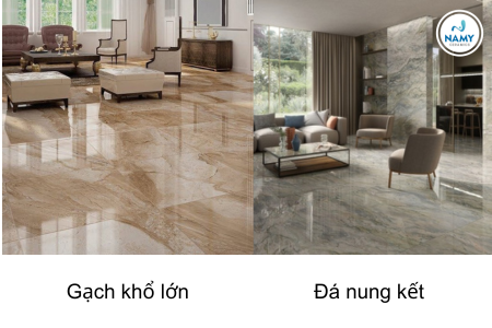 so sánh đá nung kết và gạch khổ lớn