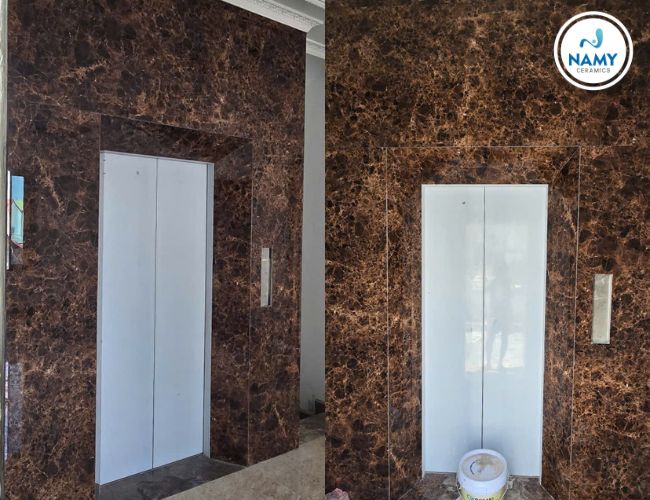 Mã đá mô phỏng đá Marble Dark Emperador tự nhiên.